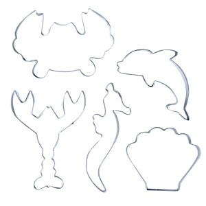 CORTADOR DE INOX - TEMA FUNDO DO MAR 5 PEÇAS