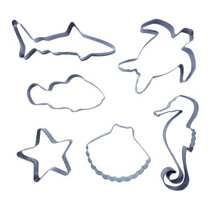 CORTADOR DE INOX - TEMA FUNDO DO MAR 6 PEÇAS