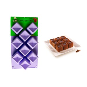 FORMA DE MINI BOLO QUADRADA 9 CAVIDADES