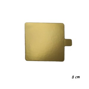 MINI BASE LAMINADA DOURADA QUADRADA 8 CM - 30 PEÇAS