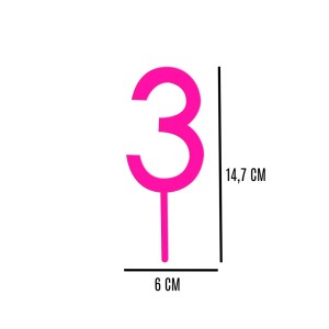 TOPO DE BOLO N° 3 - ROSA