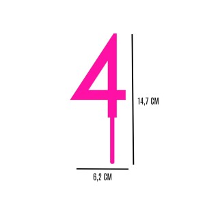 TOPO DE BOLO N°4 - ROSA