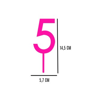 TOPO DE BOLO N°5 - ROSA