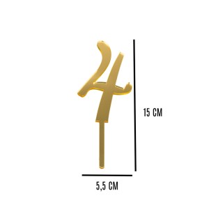 TOPO DE BOLO N° 4 - DOURADO