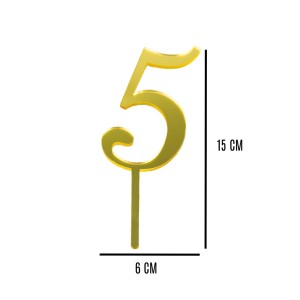 TOPO DE BOLO N° 5 - DOURADO