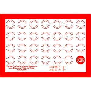 TAPETE DE SILICONE E FIBRA DE VIDRO MACARONS 42X29,5CM - VERMELHO