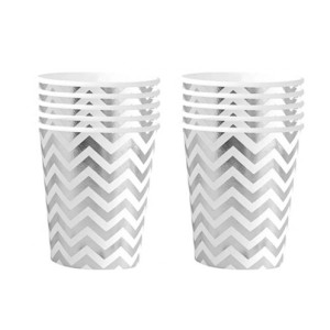 KIT 10 COPOS 270ML PAPEL - MISSONI PRATA