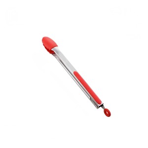 PEGADOR DE SALADA EM INOX E SILICONE 26,5CM VERMELHO