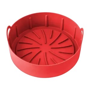 FORMA REFORÇADA SILICONE AIRFRYER REDONDA 20CM VERMELHA