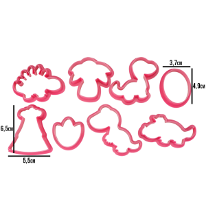 KIT CORTADOR DINOSSAURO 8 PEÇAS