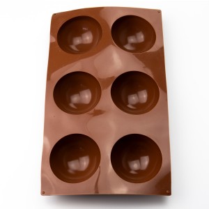 FORMA EM SILICONE PARA MEIA ESFERA - 6 CAVIDADES - 29CM