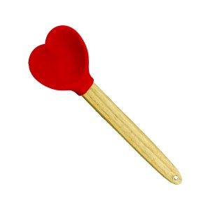 ESPATULA EM SILICONE CORAÇÃO - 28CM