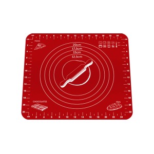 TAPETE MULTIUSO EM SILICONE - 29x26 CM - VERMELHO