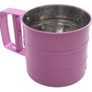 POLVILHADOR PENEIRA INOX ROSA BEBE