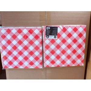 KIT C/ 20 GUARDANAPOS DE PAPEL QUADRICULADOS 33CM (VERMELHO)