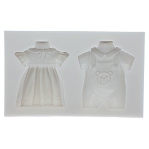 MOLDE EM SILICONE PARA CONFEITARIA TRAJE INFANTIL
